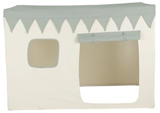 CuddleCo Play House with Bunting in Sea Salt - Encourages Imaginative Play with Roll-Down Door, Peek-Through Windows, Soft Cotton Canvas, Lightweight Design, Folds Away Neatly