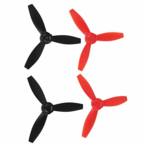 Naroote RC-Flugzeugpropeller, Leichtes Dreieckiges Design für Bebop 2-Drohne, 4 Schwarze Ersatzpropeller für Bessere Traktion, Passend für Bebop 2 RC-Drohne (schwarz rot)