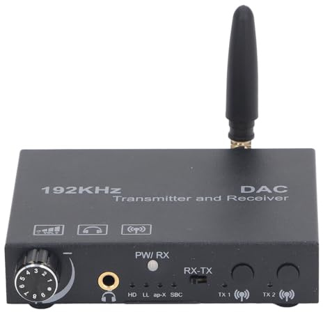 VGEBY Bluetooth Converter, 192kHz 24bit HiFi DAC, Optical Coaxial to 3.5mm Analog, Wireless Transmitter Receiver with Bluetooth 5.3, for Phone Tablet Speaker Subwoofer