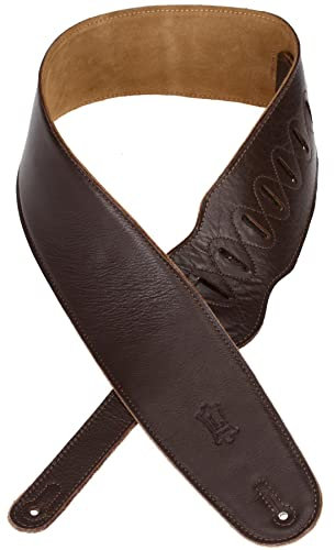 Levy's M4GF-DBR Gitarrengurt Garment Leather Suede Back Padded 3 1/2 - Dark Brown