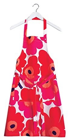 Marimekko Unikko Red Apron 84 by 85 cm