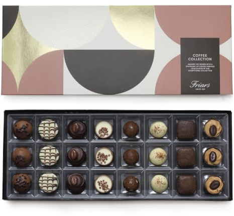 Friars Premium Coffee Chocolate Selection Gift Box, 24 Assorted Chocs