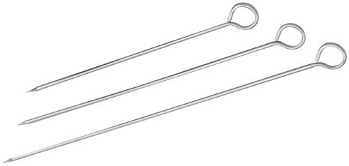 Fleischspieße (12 x), rund, bzw. Rouladennadeln, runder Querschnitt, aus Edelstahl, hochglänzend/Länge: 10, 20, 25, 30 oder 35 cm | ERK (A5 - Länge: 35 cm)