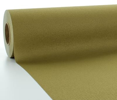 Sovie HORECA Linclass Airlaid Tischdeckenrolle Gold - Tischdecke 118cm x 25m - Einfarbige Papiertischdecke Rolle - Ideal für Party & Hochzeit
