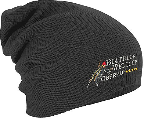 Fan-O-Menal Textilien Longbeanie Slouch-Beanie Wintermütze Biathlon Weltcup 54813 Farbe grau