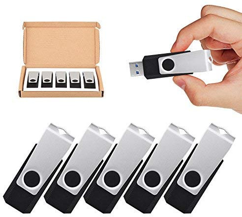 TOPESEL USB Flash Drive 5 Pack 32GB USB 3.0 Memory Stick Thumb Drives (32GB, 5PCS, Black)