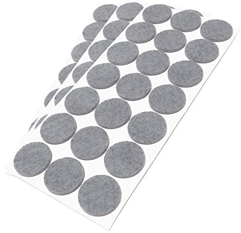 Adsamm® / 63 x Selbstklebende Filzgleiter/Grau/ø 30 mm/Rund/Möbelgleiter aus Filz mit 3.5 mm Stärke/Möbel- und Bodengleiter
