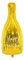 PartyDeco Folienballon Flasche in Gold mit weißer Aufschrift Happy New Year- Dekoration für Silvester Neujahr- Größe: 32x72 cm für Hel Luft Karneval Party Deko