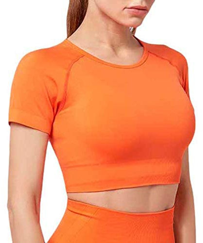 JIXUAN Sport Yoga Nabel Weste Kurzarm Ernte Top BH Sexy Fitness Studio Fitness T Shirt Turnhalle Sportbekleidung Slim Fit BH Weste