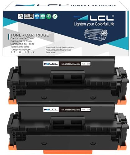 LCL Kompatibel Toner 415A 415X W2030A W2030X OhneChip (2Schwarz) Ersatz für HP Color Laserjet Pro M454 M454dn M454dw MFP M479 M479fnw M479dw M479fdn M479fdn M479fdw M454NW