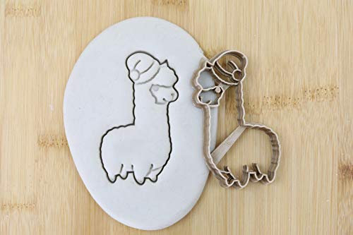 Lama mit Weihnachtsmütze Cookie Cutter Keksausstecher Plätzchen und Fondant Ca.8cm