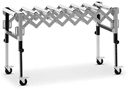MSW MSW-RT-130 Mobile Rollenbahn Förderanlage 130 kg 147 cm 9 Rollen höhenverstellbar faltbar