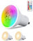 REYLAX GU10 RGB LED Farbwechsel Lampen, 5W Dimmbar Warmes Licht 50W Halogenlampen Gleichwertige, RGB LED Spot Licht, Leuchtmittel GU10 450 Lumen, Fernbedienung inklusive (2 Stück)