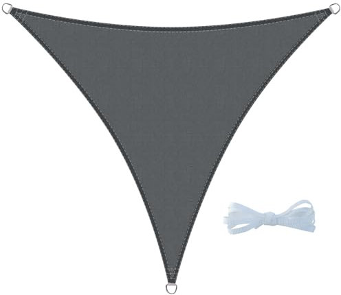 COOL AREA Sonnensegel Wasserdicht Dreieckig 3.6x3.6x3.6m Sonnenschutz UV Schutz Windschutz,Geeignet für Außenbereiche wie Garten und Balkone,Terrasse, Antracita