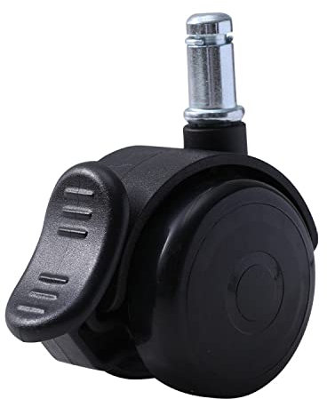 bürostuhl rollen mit bremse 11mm Hartbodenrollen für Bürostühle 5er Set Ersatzrollen Schreibtischstuhl Rollen, Gummirollen für Teppich und Parkettböden und Fliesen, Bürostuhlrollen 50mm bis 250kg