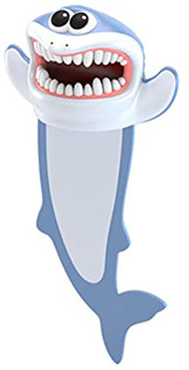 3D Karikatur Tier Lesezeichen, Lustiges 3D Cartoon Lesezeichen, Kreatives 3D Stereo Lesezeichen niedliches Tier Marker Lesezeichen Schreibwaren Kinder Geschenk für Kinder und Erwachsene(Sägezahnhai)