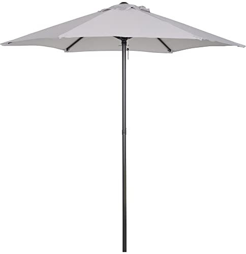 Outsunny Ombrellone da Giardino 2x2 m con Presa d'Aria, Ombrellone da Esterno con 6 Stecche in Alluminio e Poliestere 160 g/㎡, per Cortile, Terrazza e Balcone, Grigio Chiaro
