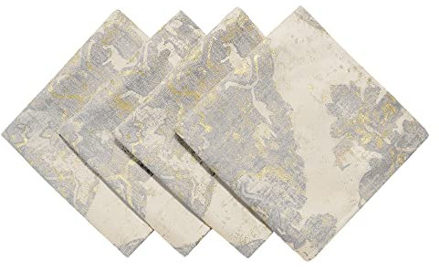 TOPLUXE Stoffservietten 4er Set 45x45cm, Servietten Waschbar, Tischdeko für Esstisch Home Kitchen Room Restaurant (Beige)