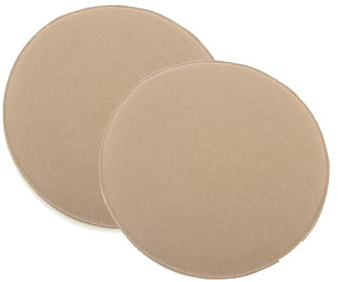 heimtexland ® 2er Pack Sitzkissen Filz Stuhlkissen Bodenkissen Polster Stuhlauflage Indoor Outdoor Kissen rund Typ631 Filzkissen Sand 35x35 cm 2 Stück