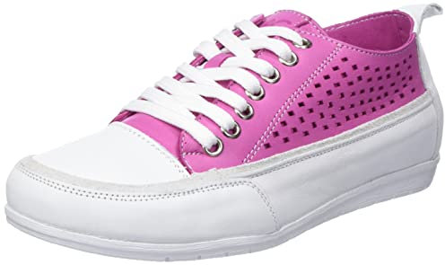 Andrea Conti Sneaker da Donna, Scarpe da Ginnastica, Fucsia Bianco, 40 EU