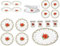Harvey & Mason Full Dining Set 18pc Christmas Holly Porcelain Set - Festive Dinner Setting Plates Bowls Mugs Gravy Boat Xmas