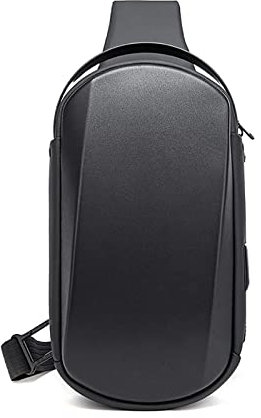 FANDARE Zaino Monospalla Uomo Borse piccole a tracolla con USB Business Borsa a Spalla Impermeabile Stile auto sportive per Scuola Outdoor Ciclismo Viaggio Hiking Grande Capacità Zaino Nero