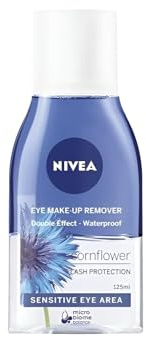 NIVEA Eye Make-up Remover Cornflower, 125ML (Pack of 2) Biphasic Makeup Cleansing Lotion, Enriched With Cornflower Extract, Effectively Dissolves Waterproof Mascara and Maintains Natural Beauty