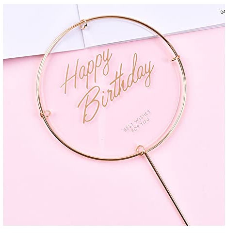 Yurosiay 5 Stück Happy Birthday Kuchen Topper Acryl Bronzieren Cake Topper Rund Kuchen Topper Geburtstag Acryl Tortenstecker Tortendeko Kuchen Deko Geburtstag Kuchen Zubehör Transparente