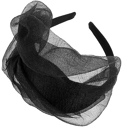 VILLCASE Fascinator-hut-stirnband Schwarzer Schleier Zur Beerdigung Seidenblumen Lotus Lesezeichen Rubbel Stirnband Aus Stoff Fascinator-kopfschmuck Gaze Cosplay Fräulein Plastik