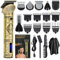 Gabrella 6-in-1 Cordless Hair Clipper Trimmer Kit, Zero Gapped T-Blade Electric Shaver, Nose & Body Trimmer