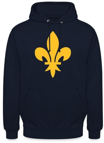 Spreadshirt Fleur De Lys Fleur De Lis France Sweat À Capuche Unisexe, XL, Marine