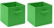 2 PCS Folding Collapsible Storage Cube Boxes for Kids Toy Clothes with Handle, Foldable Kids Canvas Unit Cube Organiser Basket Bin for Nursery Children Bedroom Wardrobe (Pack of 2, Green)