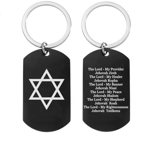 ForeverWill Stern von David Schlüsselanhänger Edelstahl Jüdischer Herr Gebet Schlüsselhalter Juden Jehova Namen Gottes Amulett Schlüssel Anhänger für Israeliten