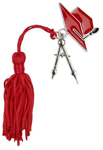 Doni Bomboniere Laurea 12PZ Ciondolo con Compasso Nappina Confettata Pensierini Aprifesta Gadget Architettura Ingegneria E Tocco Rosso Idee Regalo Complete Originali Economiche