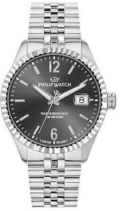 Philip Watch Herrenuhr, Analog, Quarz, Uhrzeit und Datum, Stahlarmband, Caraibe-Kollektion – R8253597112