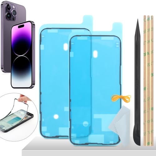 YHX-OU 6.7'' Akkudeckel wasserdichte Folie Klebefolie für iPhone 14 Pro Max Akkudeckel Dichtung Kleber Adhesive[2 Stück] +Brecheisen+Gummiband+Displayputztuch