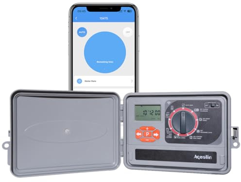 Aqualin WiFi Professionell Automatischer Bewässerungscomputer Bewässerungssystem mit EU Standard Transformator für Garten, Ackerland, Spielfeld und Golfplatz (11 Station)