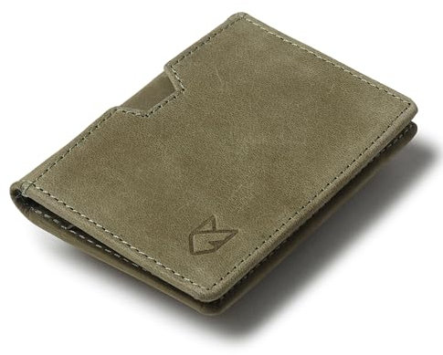 FOXHACKLE Portefeuille en Cuir avec Porte-Cartes de crédit pour Homme et Femme, Portefeuille Fin à Deux Volets avec Blocage RFID, Poche Avant Fine, Portefeuille Minimaliste, Petit étui pour Cartes