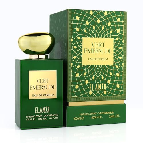 Eau de Parfum VERT ÉMERAUDE 100 ml – Parfum Floral et Boisé pour Femme – Notes Raffinées de Jasmin, Patchouli et Musc – EL AMIR