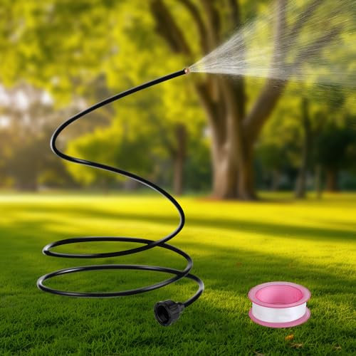 MSDADA Brume de tuyau pour terrasse extérieure, 2 m, flexible sur pied, brume de jardin portable pour refroidir en plein air, système de brume pour arrière-cour, bain d'oiseaux, jardins, pelouses,