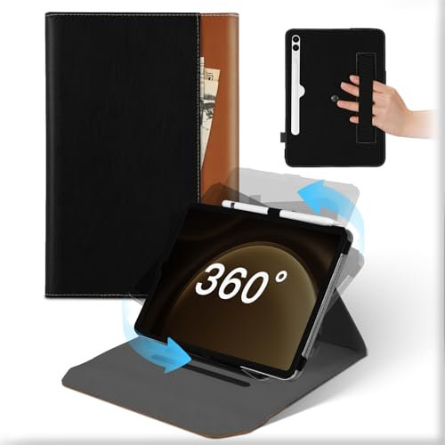 Cover Per 12,4 Samsung Galaxy Tab S9 FE Plus/S9 Plus/S8 Plus/S7 Plus/S7 FE/S10 plus Tablet, Custodia Pelle Rotante 360°Supporto con Supporto Matita & Tasca, Protettiva Auto Svegliati/Sonno Case