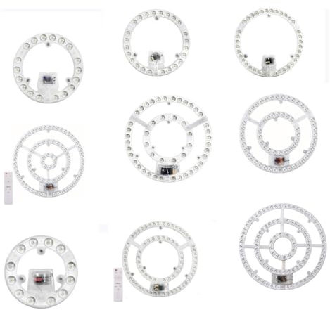 xyunluk Tablero de Panel LED Luces LED Redondas Módulo Luces de Techo Panel Regulable 220 V Reemplazo LED for lámpara Circular Ventilador de Techo Luz imán Fijo(11.4in 3-Color 60W)
