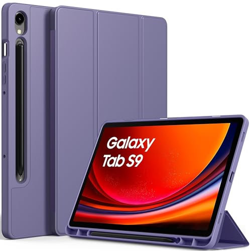 EasyAcc Custodia Cover Compatibile con Samsung Galaxy Tab S10 FE 10.9 Pollici 2025 / S9 FE 10.9 Pollici 2023 / S9 11 Pollici 2023 con Cover Leggero Supporto,Glicina Púrpura