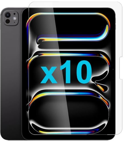 Lot de 10 protecteurs d'écran en verre trempé pour Apple iPad Pro 11 M4 7ème génération 2024 2025