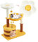 EROMMY Cat Tree 90CM,Flower Tower with Scraching Post & Cat Condo & Hammock for Indoor Cats,Yellow