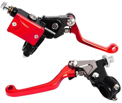 Für RM 125 250 Für RMZ 250 450 Für DRZ 400S 400SM 7/8 Universal Motorrad Hydraulische Bremse & Kabel Kupplung Hebel Set Montage Bremsgriffhebelstange(Red)