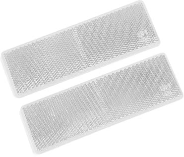 Partuto 2pcs White Reflective Plate Adhesive Reflector 145mm x 50mm for Car Replacement