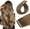 XDhair Tape Extensions Echthaar Balayage Schokoladenbraun bis Karamellbraun 20pcs 50g 55cm Extensions Echthaar Invisible Remy Haarverlängerung Echthaar Tape Skin Weft (#4/27/4-22)