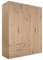 AVANTI TRENDSTORE - Paciano - Hängeschrank Eckschrank Kleiderschrank mit 4 Flügeltüren und 2 Schubladen, laminiertes Holz in der Farbe Artisan Eiche, Maße LAP ca. 162,2x200x58cm
