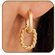 Kabwea 18K Oval Goldene Ohrringe Für Damen, 925 Sterling Silber Post, Leichte Und Hypoallergene Ohrstecker, Ideal Als Schickes Modeaccessoire